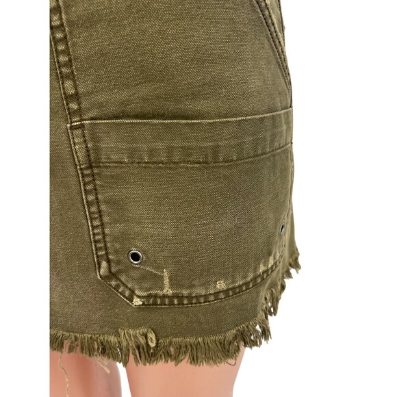 NWOT Free People Army Green Utility Mini Skirt - Gorpcore Grunge Y2K Revive Boho - Picture 6 of 16
